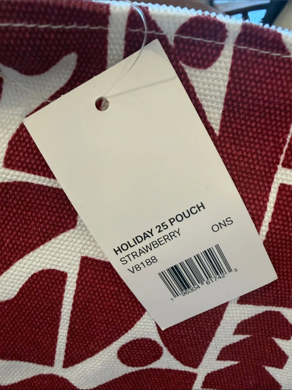 NWT Vuori Holiday 2025 Strawberry Graphic Canvas Cosmetic Pouch